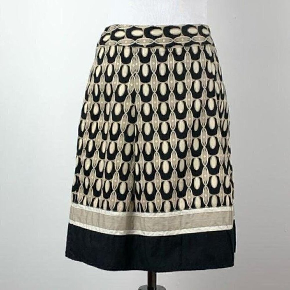 Ann Taylor petites women’s skirt sz 0P black cream - Picture 9 of 9